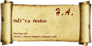 Héra Andos névjegykártya